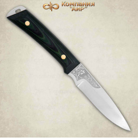 Нож Снегирь. Цельнометаллический. G10 черно-зеленая