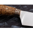 Нож Поварской. Цельнометаллический. Карельская береза стабилизированная (цвет натуральный). Мокумэ