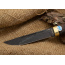 Нож Финка lappi. Рукоять карельская береза стабилизированная коричневая. Латунь. Дамаск
