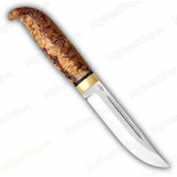 Нож "Финка lappi". Рукоять карельская береза стабилизированная (цвет натуральный). Латунь