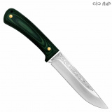 Нож "Лиса". Цельнометаллический. G10 черно-зеленая