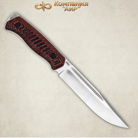 Нож Леший-Т. Цельнометаллический. G10 черно-красная