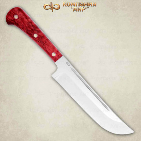 Нож Пчак-Н. Цельнометаллический. Карельская береза стабилизированная красная
