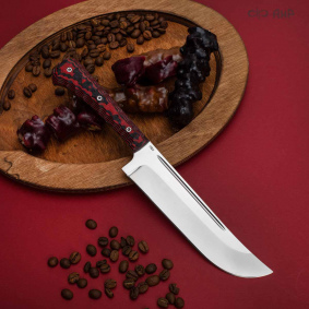Нож Пчак-Н. Цельнометаллический. G10 чёрно-красная, каменный век