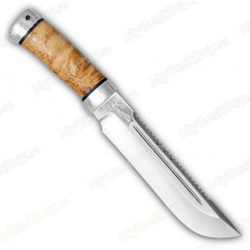 Нож Робинзон-1. Рукоять карельская береза. Алюминий
