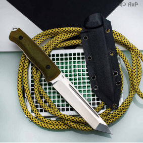 Нож Ронин-Т. Цельнометаллический. Микарта оливковая
