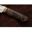 Нож Селигер. Рукоять карельская береза стабилизированная (коричневая). Мокумэ ганэ