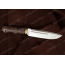 Нож Селигер. Рукоять карельская береза стабилизированная (коричневая). Мокумэ ганэ
