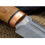 Нож Селигер. Рукоять карельская береза стабилизированная (цвет натуральный). Медь. Пескоструйная обработка (с худож. гравировкой)