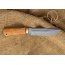 Нож Селигер. Рукоять карельская береза стабилизированная (цвет натуральный). Медь. Пескоструйная обработка (с худож. гравировкой)