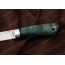 Нож Шашлычный-малый. Рукоять карельская береза стабилизированная зелёная. Алюминий. Без худ. гравировки (без тыльника)