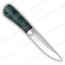 Нож Шашлычный-малый. Рукоять карельская береза стабилизированная зелёная. Алюминий. Без худ. гравировки (без тыльника)