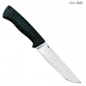 Нож Бекас-Т. Цельнометаллический. Микарта зелёно-жёлтая