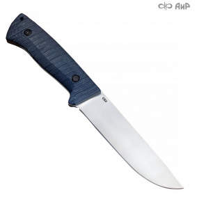 Нож Бекас-Т. Цельнометаллический. Микарта тёмно-синяя/светло-синяя