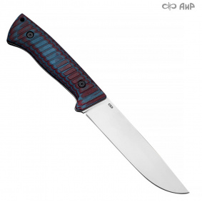 Нож Бекас-Т. Цельнометаллический. Микарта красно-синяя