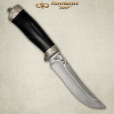 Нож "Росомаха" подарочный. Рукоять граб. Мельхиор. Дамаск Zladinox