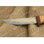 Нож НС-62. Рукоять береста. Дамаск гибрид. Золочение
