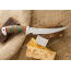 Нож Гюрза. Рукоять комбинированная люкс: карельская береза стабилизированная, орех, фибра. Алюминий