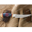 Нож Гюрза. Рукоять комбинированная люкс: карельская береза стабилизированная, фибра. Латунь