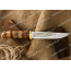 Нож Пустельга. Рукоять комбинированная: карельская береза, орех. Латунь