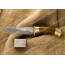 Нож Пума-1 подарочный. Рукоять орех. Дамаск. Золочение. Тигр