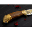 Нож Пума-1. Рукоять орех. Литье медведь. Золочение