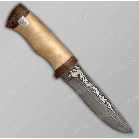 Нож SN-1. Рукоять березовый кап. Дамаск