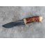 Нож Н6 украшенный. Рукоять стабилизированная карельская береза. Дамаск 40Х13-Х12МФ1. Золочение